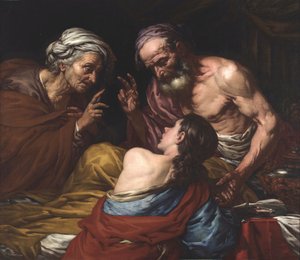 Isaac blesses Jacob by Giovan Battista Langetti